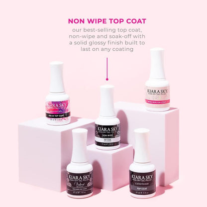 Kiara Sky Professional Nails LED UV Soak Off Gel Polish Non Wipe Top Coat - 0.5 fl oz Avelisse