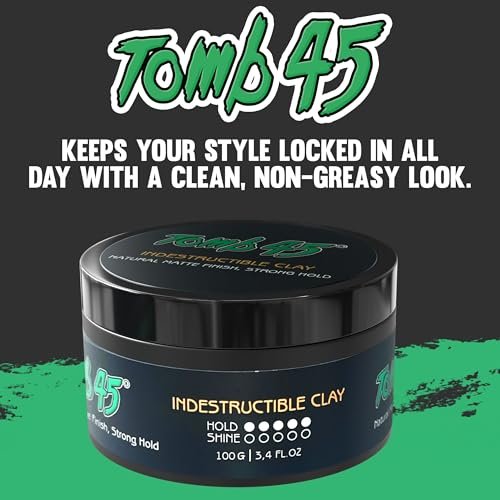 Tomb45 Indestructible Hair Clay - High Strong Hold Matte Finish Hair Styling Putty Avelisse