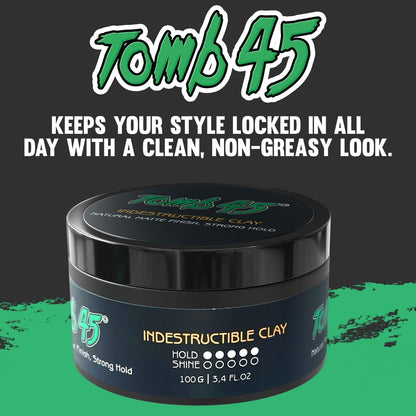 Tomb45 Indestructible Hair Clay - High Strong Hold Matte Finish Hair Styling Putty Avelisse