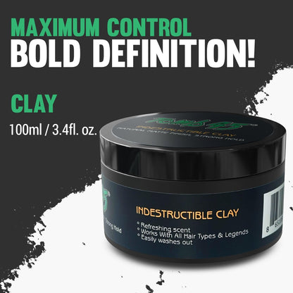 Tomb45 Indestructible Hair Clay - High Strong Hold Matte Finish Hair Styling Putty Avelisse