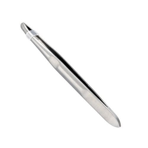 Yimart Silver Stainless Steel Round Tip Eyebrow Hair Tweezer - Precision Makeup Tool - görsel 1