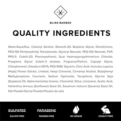Blind Barber 30 Proof Hair Cream – Light Hold Styling Cream & Beard Tamer, Natural Shine, Water-Based, Paraben & Sulfate-Free, Tonka Bean Scent (3.2 oz) Avelisse