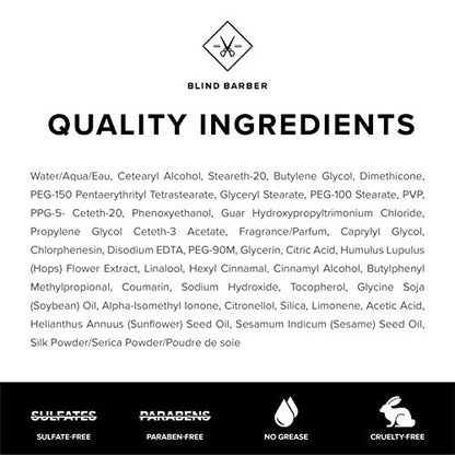 Blind Barber 30 Proof Hair Cream – Light Hold Styling Cream & Beard Tamer, Natural Shine, Water-Based, Paraben & Sulfate-Free, Tonka Bean Scent (3.2 oz) Avelisse