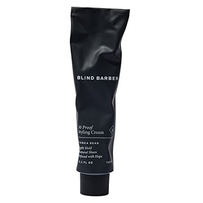 Blind Barber 30 Proof Hair Cream – Light Hold Styling Cream & Beard Tamer, Natural Shine, Water-Based, Paraben & Sulfate-Free, Tonka Bean Scent (3.2 oz) Avelisse