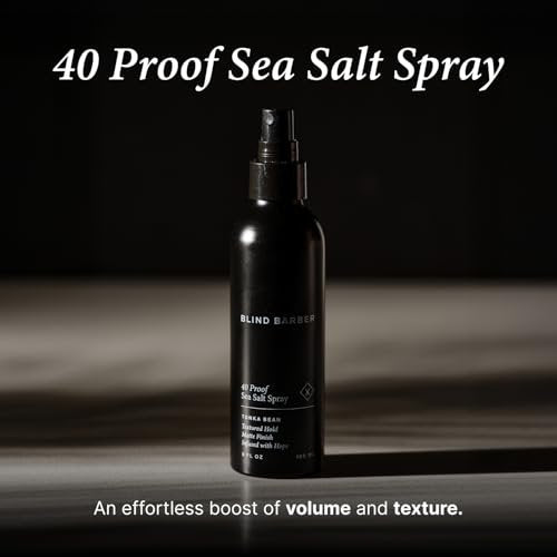 Blind Barber 40 Proof Sea Salt Spray for Men - Salt Water Hair Spray for Volume & Texture - Water-Based Matte Finish with Light-Medium Hold - Enhances Beach Waves & Body - Tonka Bean Scent (5 Fl oz) Avelisse