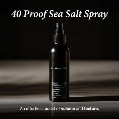 Blind Barber 40 Proof Sea Salt Spray for Men - Salt Water Hair Spray for Volume & Texture - Water-Based Matte Finish with Light-Medium Hold - Enhances Beach Waves & Body - Tonka Bean Scent (5 Fl oz) Avelisse