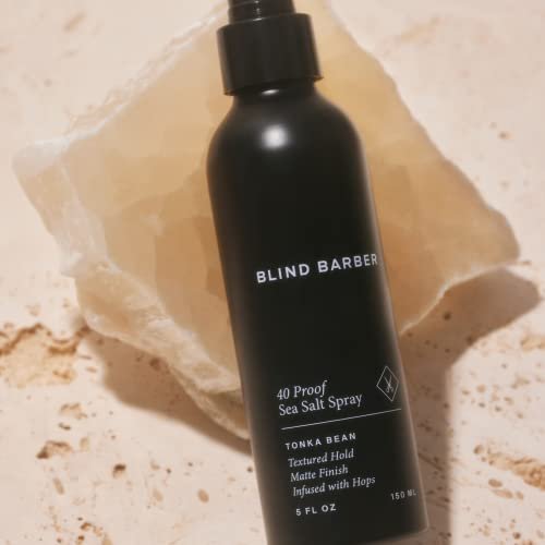 Blind Barber 40 Proof Sea Salt Spray for Men - Salt Water Hair Spray for Volume & Texture - Water-Based Matte Finish with Light-Medium Hold - Enhances Beach Waves & Body - Tonka Bean Scent (5 Fl oz) Avelisse