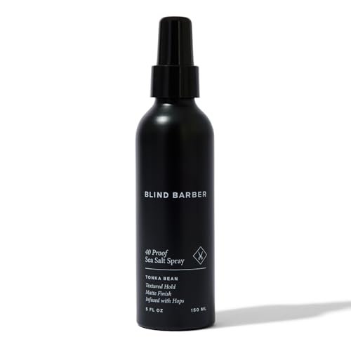 Blind Barber 40 Proof Sea Salt Spray for Men - Salt Water Hair Spray for Volume & Texture - Water-Based Matte Finish with Light-Medium Hold - Enhances Beach Waves & Body - Tonka Bean Scent (5 Fl oz) Avelisse