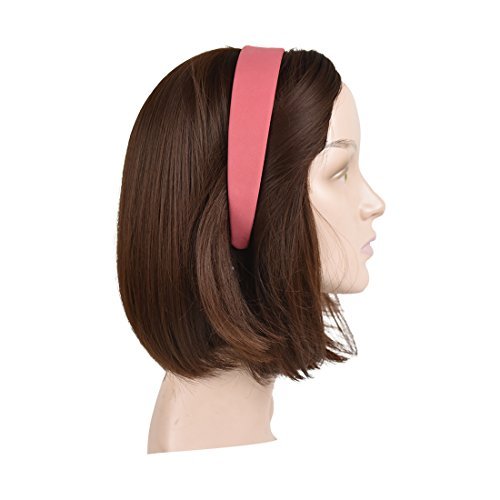 1 Inch Wide Suede Like Headband Solid Hairband for Women and Girls - Rose - görsel 4