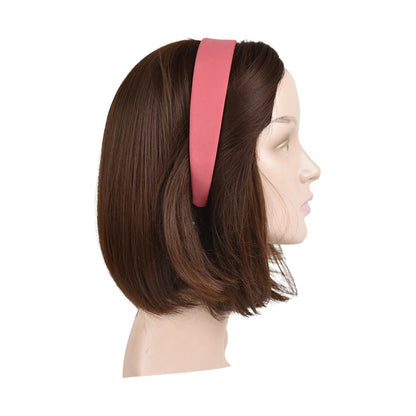 1 Inch Wide Suede Like Headband Solid Hairband for Women and Girls - Rose