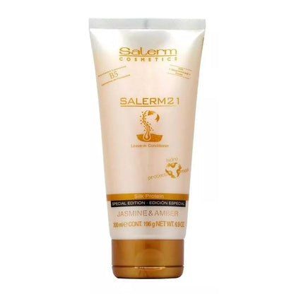 SALERM 21 Jasmine and Amber Leave-In Mask & Conditioner - 200 ml - Silk Proteins - Anti-Frizz, Split Ends Repair, Deep Hydration