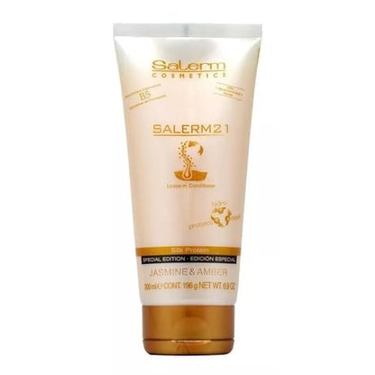 SALERM 21 Jasmine and Amber Leave-In Mask & Conditioner - 200 ml - Silk Proteins - Anti-Frizz, Split Ends Repair, Deep Hydration