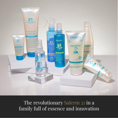 SALERM 21 Jasmine and Amber Leave-In Mask & Conditioner - 200 ml - Silk Proteins - Anti-Frizz, Split Ends Repair, Deep Hydration