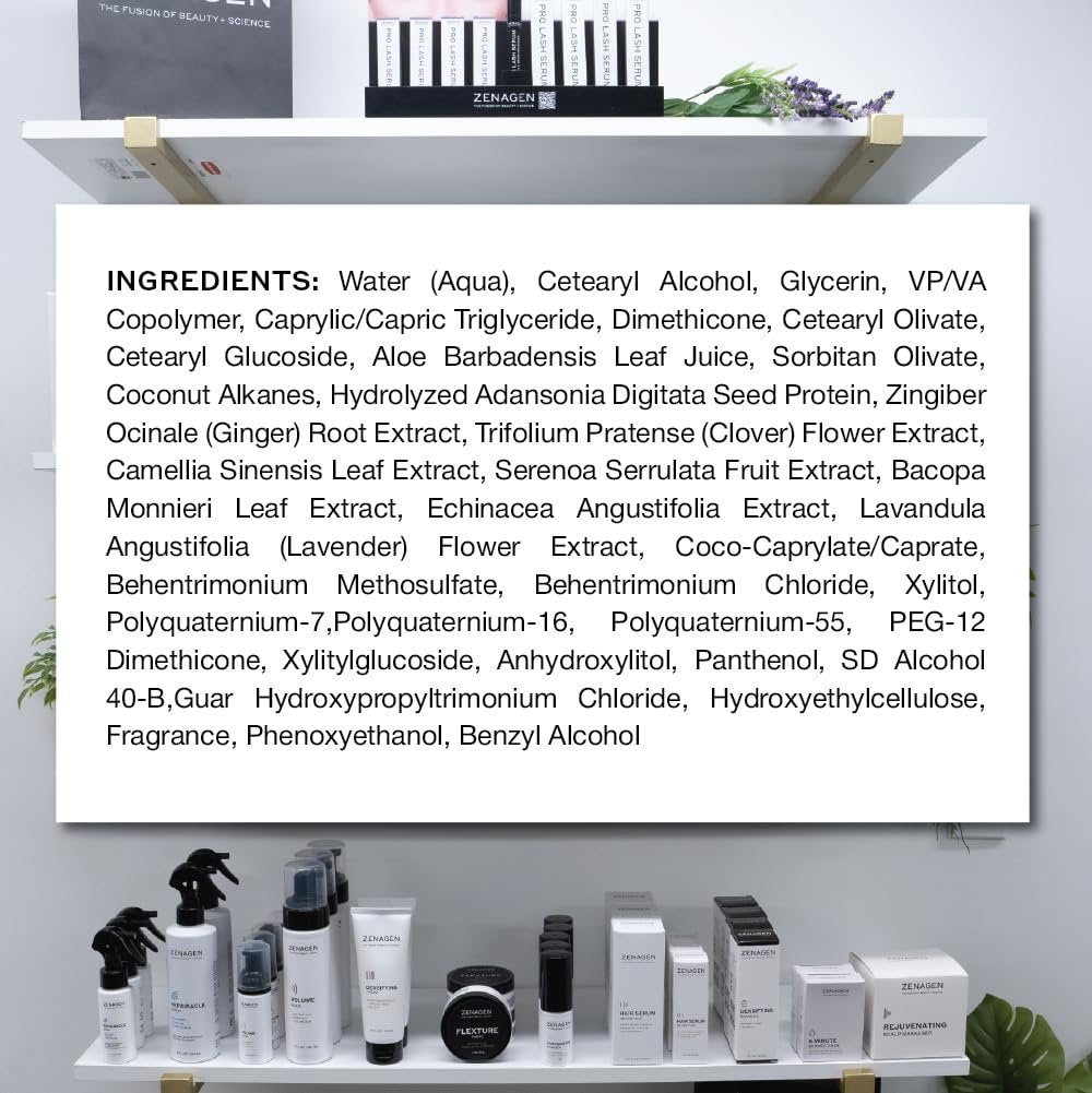 ZENAGEN Densifying Leave-In Cream: Thickening Smoother & Polisher for All Hair Types, 4 oz Avelisse