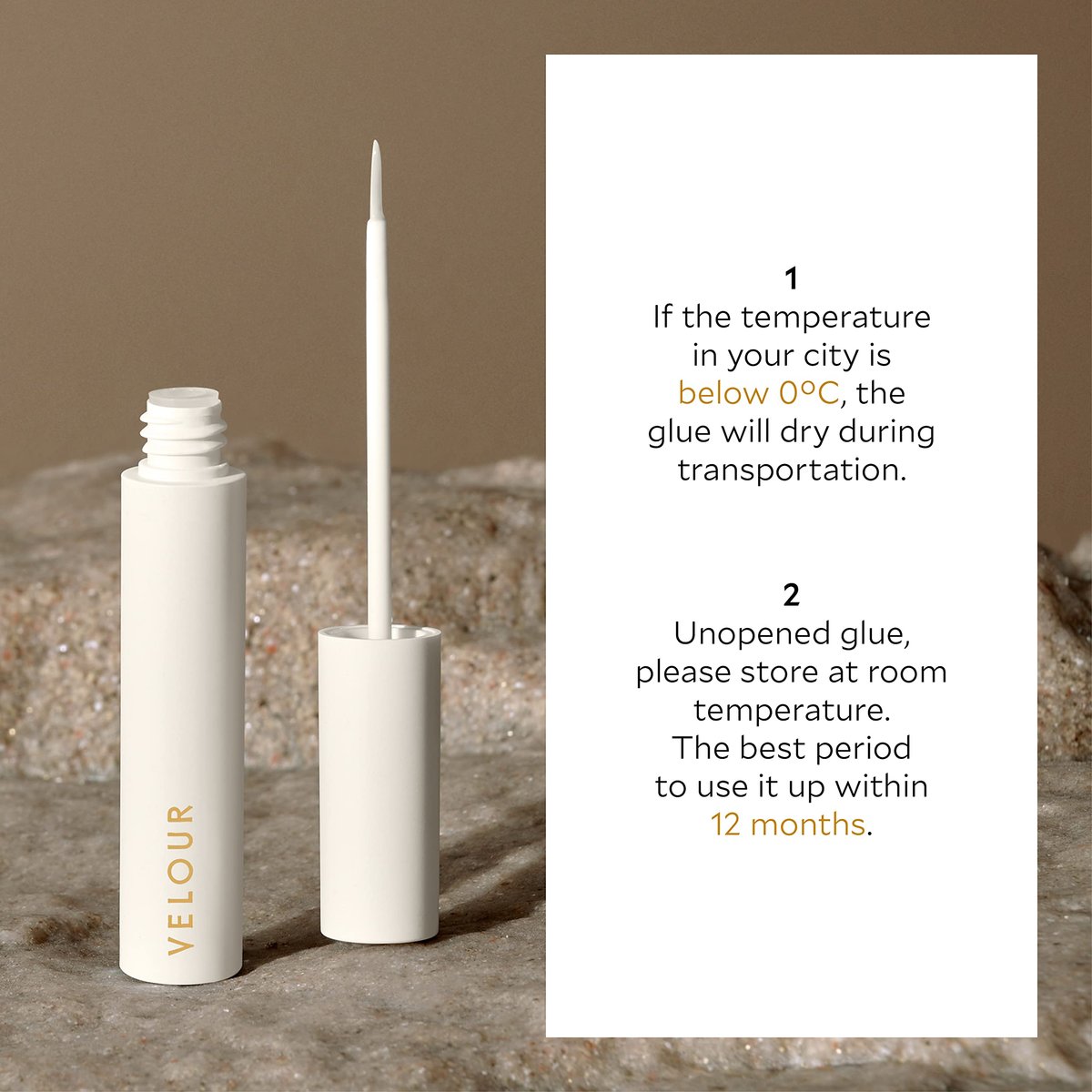 Velour Strong Eyelash Glue – Super Hold Vegan Lash Adhesive with Brush Applicator, Latex-Free for Strip Lashes & Extensions (White, 1 Count) - görsel 9