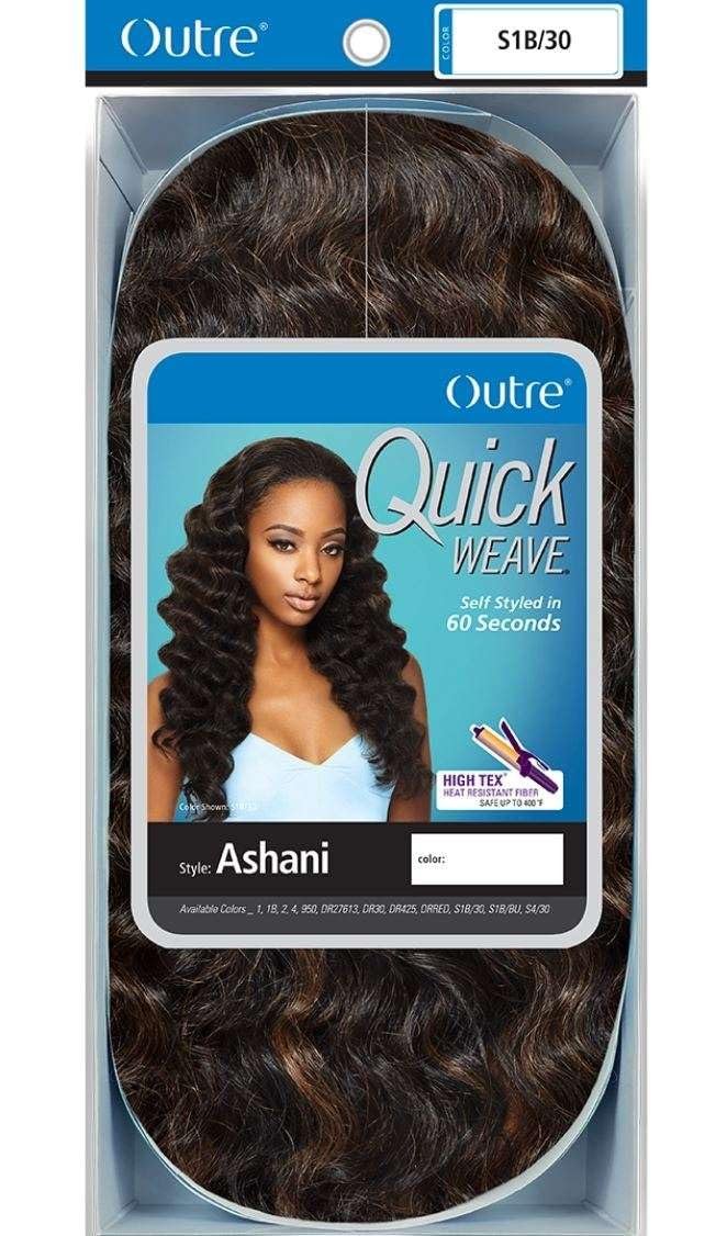 Outre Synthetic Hair Half Wig Quick Weave Ashani (1) - Black Avelisse