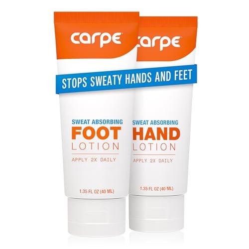 Carpe Sweat Absorbing Hand & Foot Lotion Bundle – Dermatologist Recommended for Sweaty Hands and Feet Avelisse