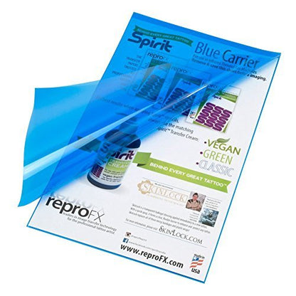 Repro FX Spirit Tattoo Blue Carrier 14 Inch - Thermal Tattoo Paper Transfer Carrier, Made in USA Avelisse
