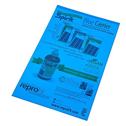 Repro FX Spirit Tattoo Blue Carrier 14 Inch - Thermal Tattoo Paper Transfer Carrier, Made in USA Avelisse