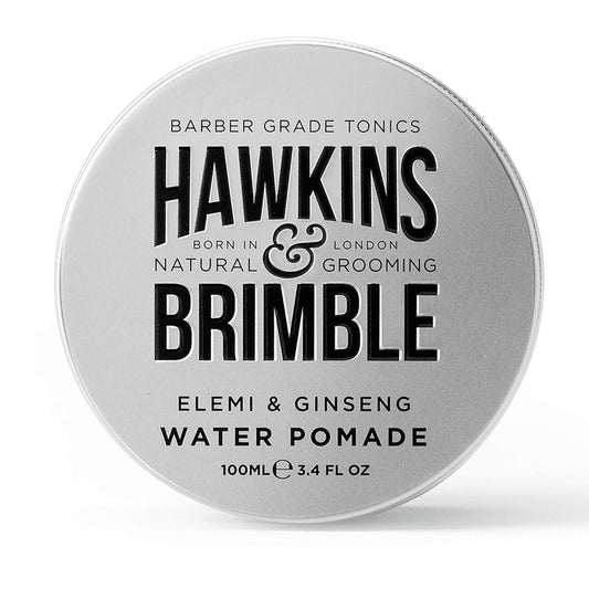 Hawkins & Brimble Strong Hold Hair Pomade for Men - 100ml Water-Based, Firm Hold with Natural Shine, Elemi & Ginseng Scent, Vegan, Easy Wash Avelisse