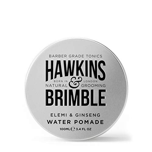 Hawkins & Brimble Strong Hold Hair Pomade for Men - 100ml Water-Based, Firm Hold with Natural Shine, Elemi & Ginseng Scent, Vegan, Easy Wash Avelisse