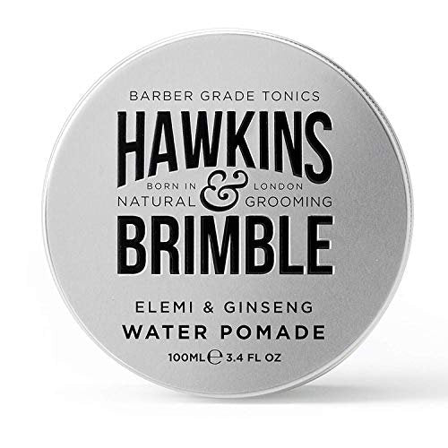 Hawkins & Brimble Strong Hold Hair Pomade for Men - 100ml Water-Based, Firm Hold with Natural Shine, Elemi & Ginseng Scent, Vegan, Easy Wash Avelisse
