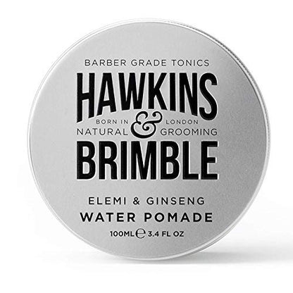 Hawkins & Brimble Strong Hold Hair Pomade for Men - 100ml Water-Based, Firm Hold with Natural Shine, Elemi & Ginseng Scent, Vegan, Easy Wash Avelisse