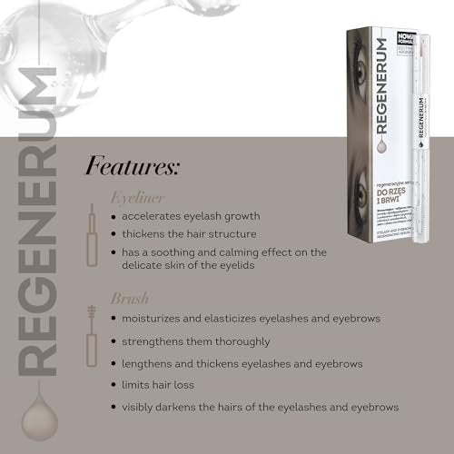 Regenerum Eyelash and Eyebrow Regenerating Serum – Intensive Dual Formula for Nourishment and Growth, 11g Avelisse