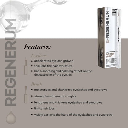 Regenerum Eyelash and Eyebrow Regenerating Serum – Intensive Dual Formula for Nourishment and Growth, 11g Avelisse