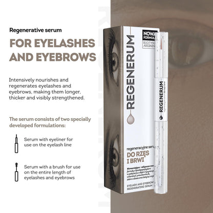 Regenerum Eyelash and Eyebrow Regenerating Serum – Intensive Dual Formula for Nourishment and Growth, 11g Avelisse