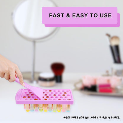 Kare & Kind Lip Balm Filling Tray and Spatula Set - Fill 50 Standard 15mm Tubes Instantly (3/16 oz / 5.5 ml Each)