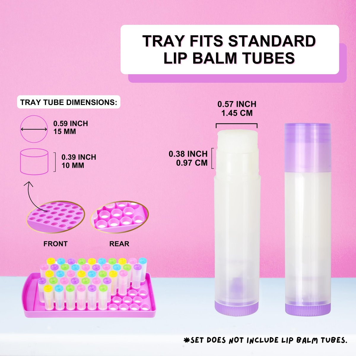 Kare & Kind Lip Balm Filling Tray and Spatula Set - Fill 50 Standard 15mm Tubes Instantly (3/16 oz / 5.5 ml Each) - görsel 8