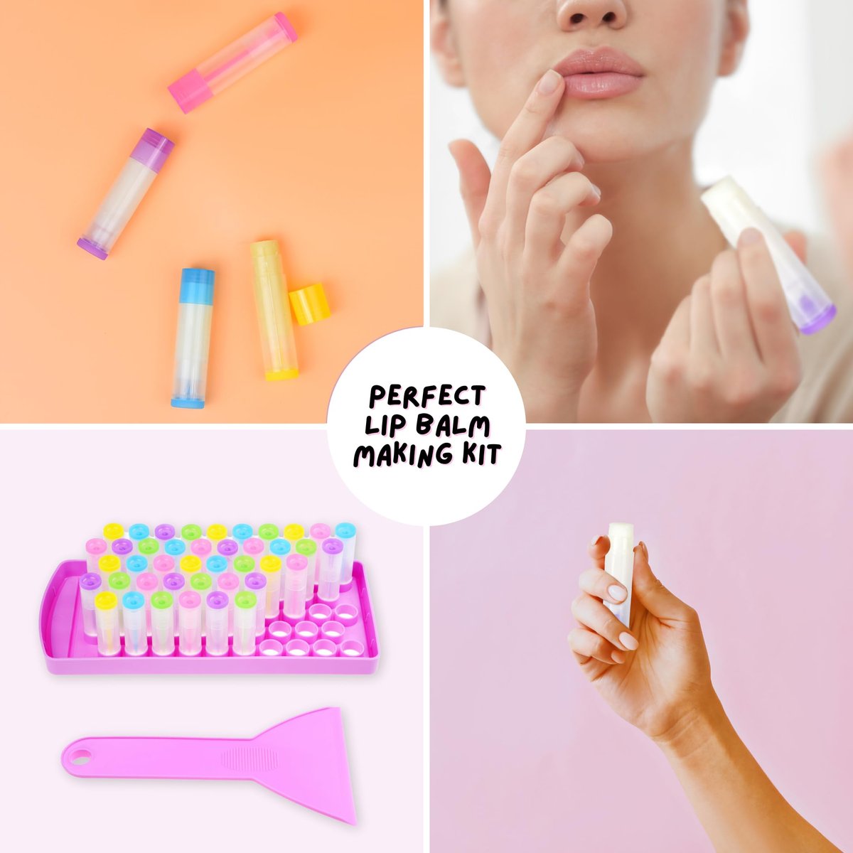 Kare & Kind Lip Balm Filling Tray and Spatula Set - Fill 50 Standard 15mm Tubes Instantly (3/16 oz / 5.5 ml Each) - görsel 10