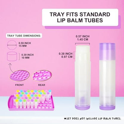 Kare & Kind Lip Balm Filling Tray and Spatula Set - Fill 50 Standard 15mm Tubes Instantly (3/16 oz / 5.5 ml Each)
