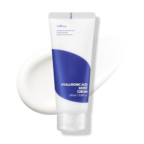 ISNTREE Hyaluronic Acid Moist Cream 100ml - Deep Hydration Face Moisturizer for Dry Skin, Balances Oil & Moisture, Lightweight & Non-Greasy, Fragrance-Free, Korean Skincare Avelisse