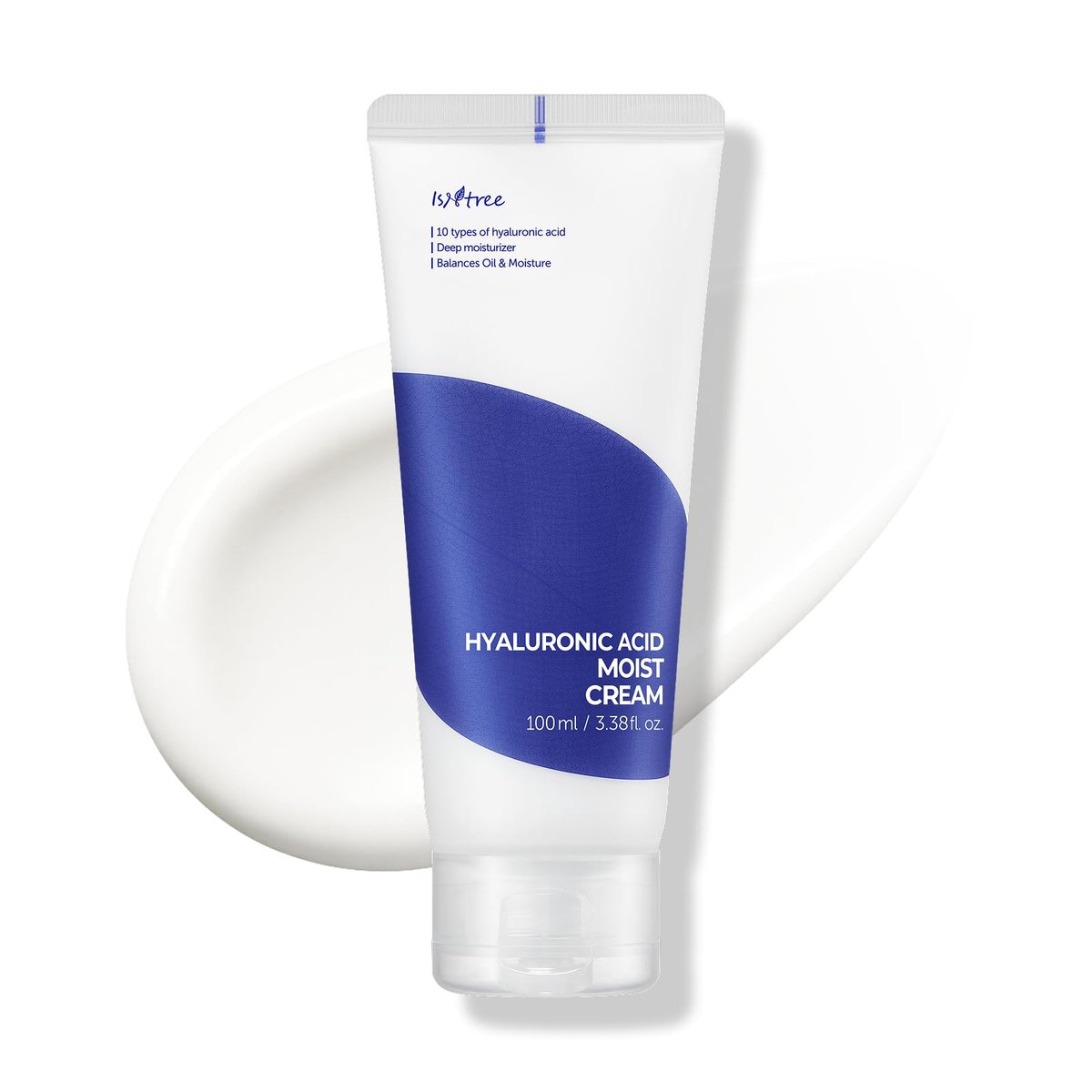 ISNTREE Hyaluronic Acid Moist Cream 100ml - Deep Hydration Face Moisturizer for Dry Skin, Balances Oil & Moisture, Lightweight & Non-Greasy, Fragrance-Free, Korean Skincare Avelisse