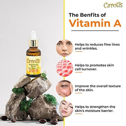 CAROTÏS Skin Brightening Serum with Carrot Oil & Vitamin A – Dark Circles, Wrinkles & Spots Corrector, 30 ml Avelisse