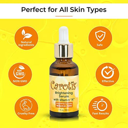 CAROTÏS Skin Brightening Serum with Carrot Oil & Vitamin A – Dark Circles, Wrinkles & Spots Corrector, 30 ml Avelisse