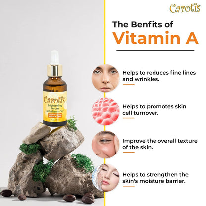 CAROTÏS Skin Brightening Serum with Carrot Oil & Vitamin A – Dark Circles, Wrinkles & Spots Corrector, 30 ml Avelisse
