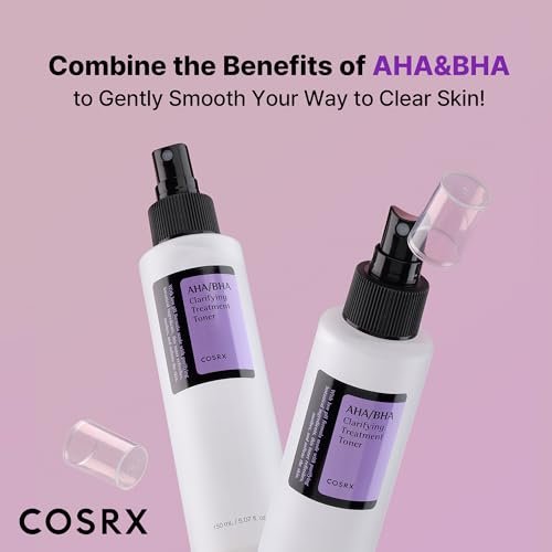 COSRX AHA/BHA Treatment Toner - 5.07 fl.oz (150ml) - Facial Exfoliating Spray for Whiteheads, Pores & Uneven Skin - Korean Skin Care, Not Tested on Animals Avelisse