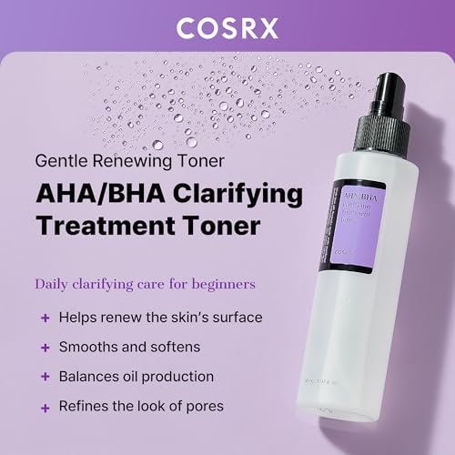 COSRX AHA/BHA Treatment Toner - 5.07 fl.oz (150ml) - Facial Exfoliating Spray for Whiteheads, Pores & Uneven Skin - Korean Skin Care, Not Tested on Animals Avelisse
