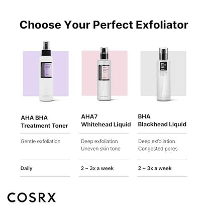 COSRX AHA/BHA Treatment Toner - 5.07 fl.oz (150ml) - Facial Exfoliating Spray for Whiteheads, Pores & Uneven Skin - Korean Skin Care, Not Tested on Animals Avelisse