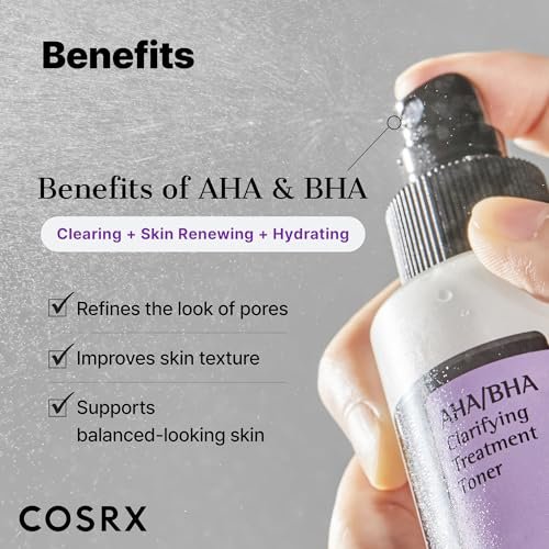 COSRX AHA/BHA Treatment Toner - 5.07 fl.oz (150ml) - Facial Exfoliating Spray for Whiteheads, Pores & Uneven Skin - Korean Skin Care, Not Tested on Animals Avelisse