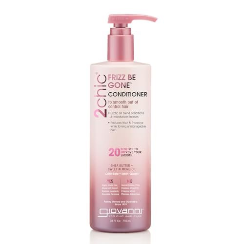 GIOVANNI 2chic Frizz Be Gone Conditioner - Anti-Frizz Smoothing Formula with Shea Butter & Sweet Almond Oil, Paraben Free, Color Safe, 24 oz Avelisse