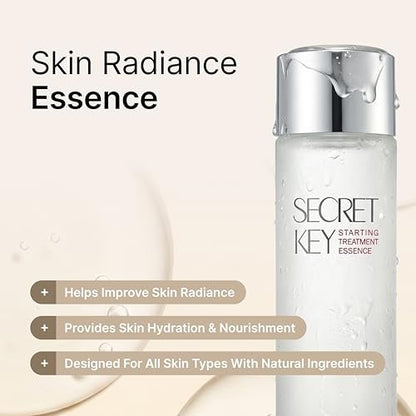 Secret Key Starting Care Essence Toner – Galactomyces Ferment Filtrate with Adenosine for Radiance Glass Skin, Hydrating Essence, Helps Improve Uneven Skin Tone, Korean Skin Care, 5.24 Fl Oz Avelisse