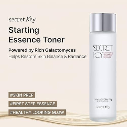 Secret Key Starting Care Essence Toner – Galactomyces Ferment Filtrate with Adenosine for Radiance Glass Skin, Hydrating Essence, Helps Improve Uneven Skin Tone, Korean Skin Care, 5.24 Fl Oz Avelisse