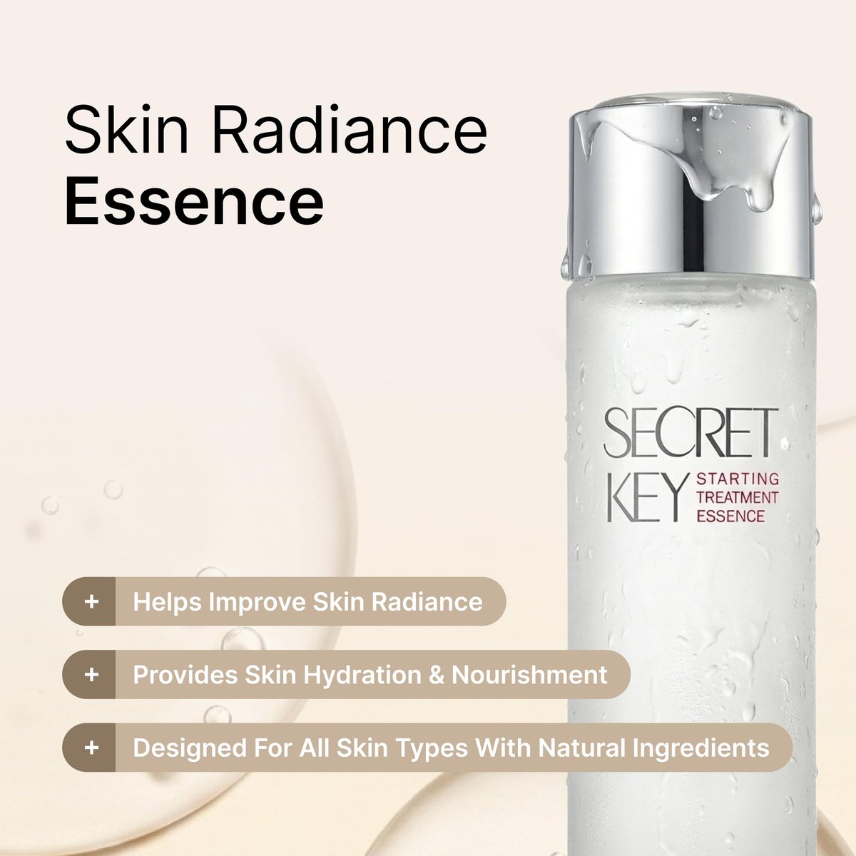 Secret Key Starting Care Essence Toner – Galactomyces Ferment Filtrate with Adenosine for Radiance Glass Skin, Hydrating Essence, Helps Improve Uneven Skin Tone, Korean Skin Care, 5.24 Fl Oz Avelisse