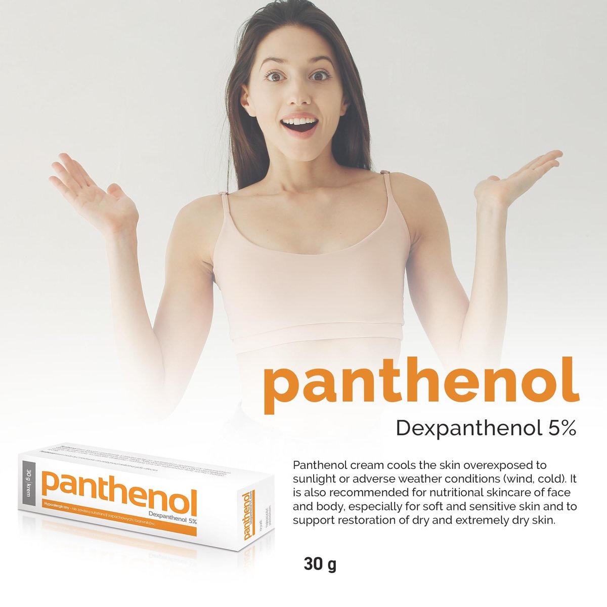 Panthenol Cream – Moisturizing & Nourishing Care for Sun-Exposed & Sensitive Skin – 30g Avelisse