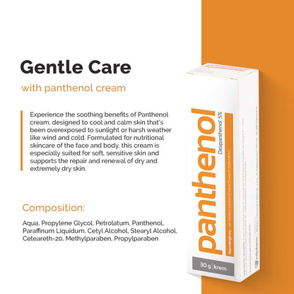Panthenol Cream – Moisturizing & Nourishing Care for Sun-Exposed & Sensitive Skin – 30g Avelisse