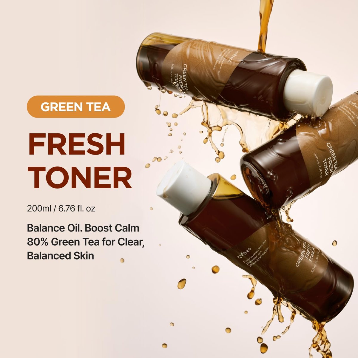 ISNTREE Green Tea Fresh Toner 200ml - Korean Hydrating Toner for Oily & Acne-Prone Skin, Sebum Control, 6.76 fl oz - görsel 3